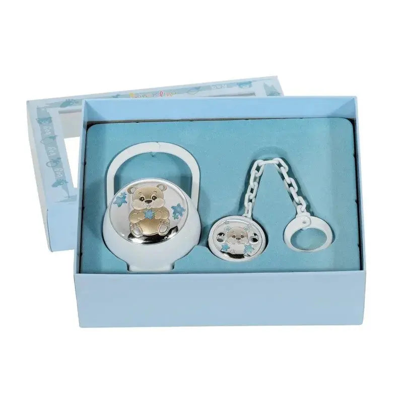Set MA/SA002-C Silver Nappy Box with Pacifier Holder
