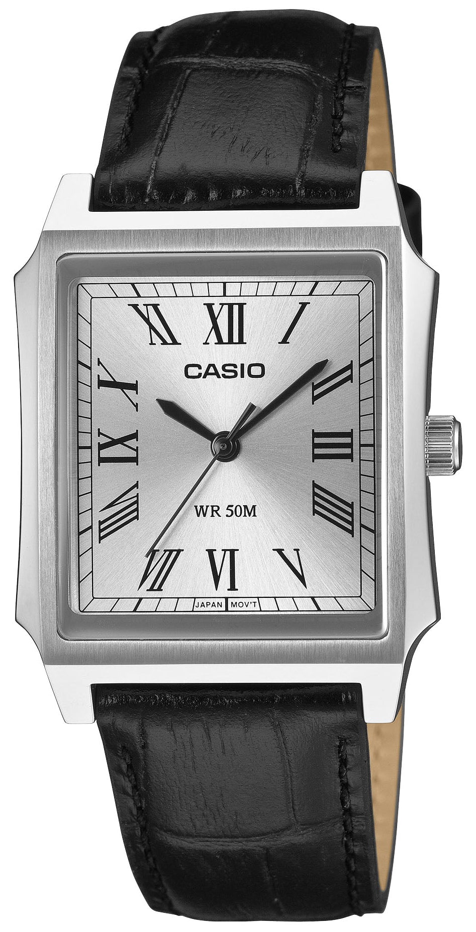 CASIO MTP-B190L-7BVER Black Leather Strap