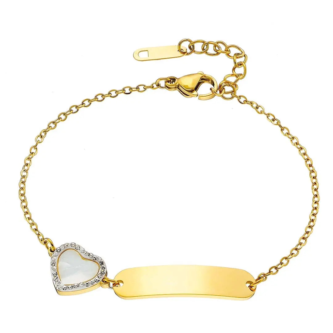 N00965W Riviera Stainless Steel Bracelet with Zirconia