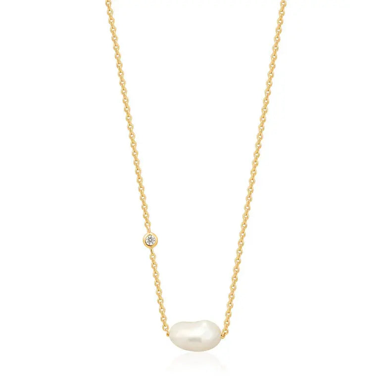 GM220W Zircon Heart Necklace In Platinum Plated Silver