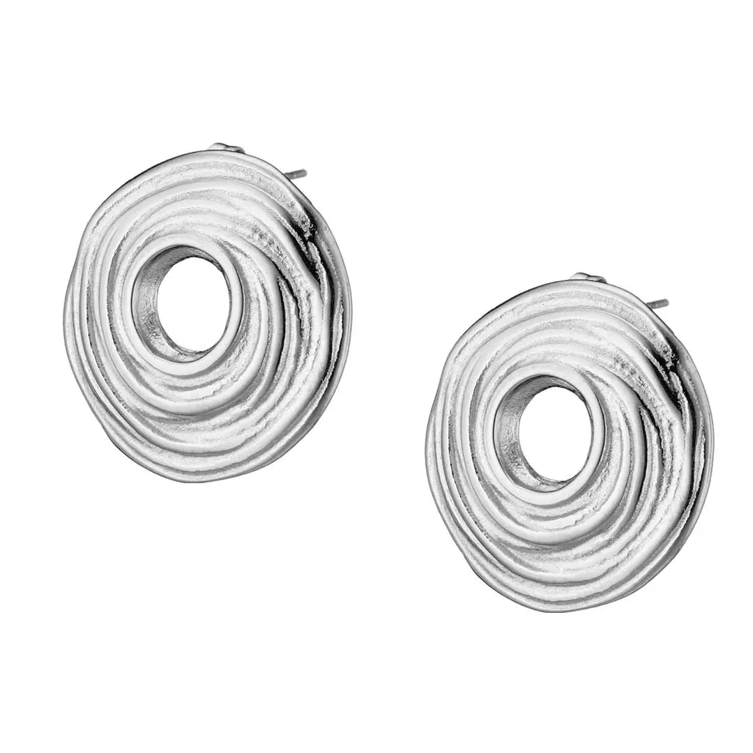 Earrings N02200G Steel Hoops with Multicolored Zirconia