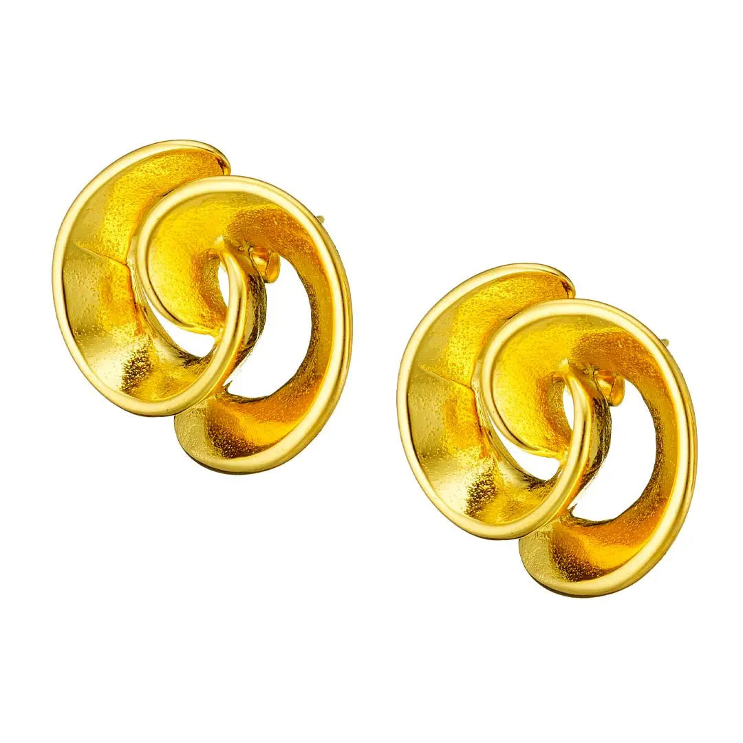 Earrings N02200G Steel Hoops with Multicolored Zirconia