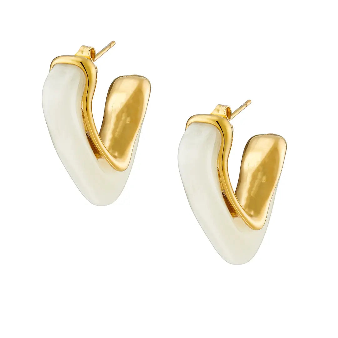 Earrings N02200G Steel Hoops with Multicolored Zirconia
