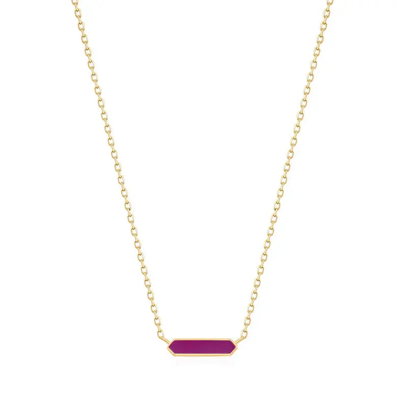 GM220W Zircon Heart Necklace In Platinum Plated Silver
