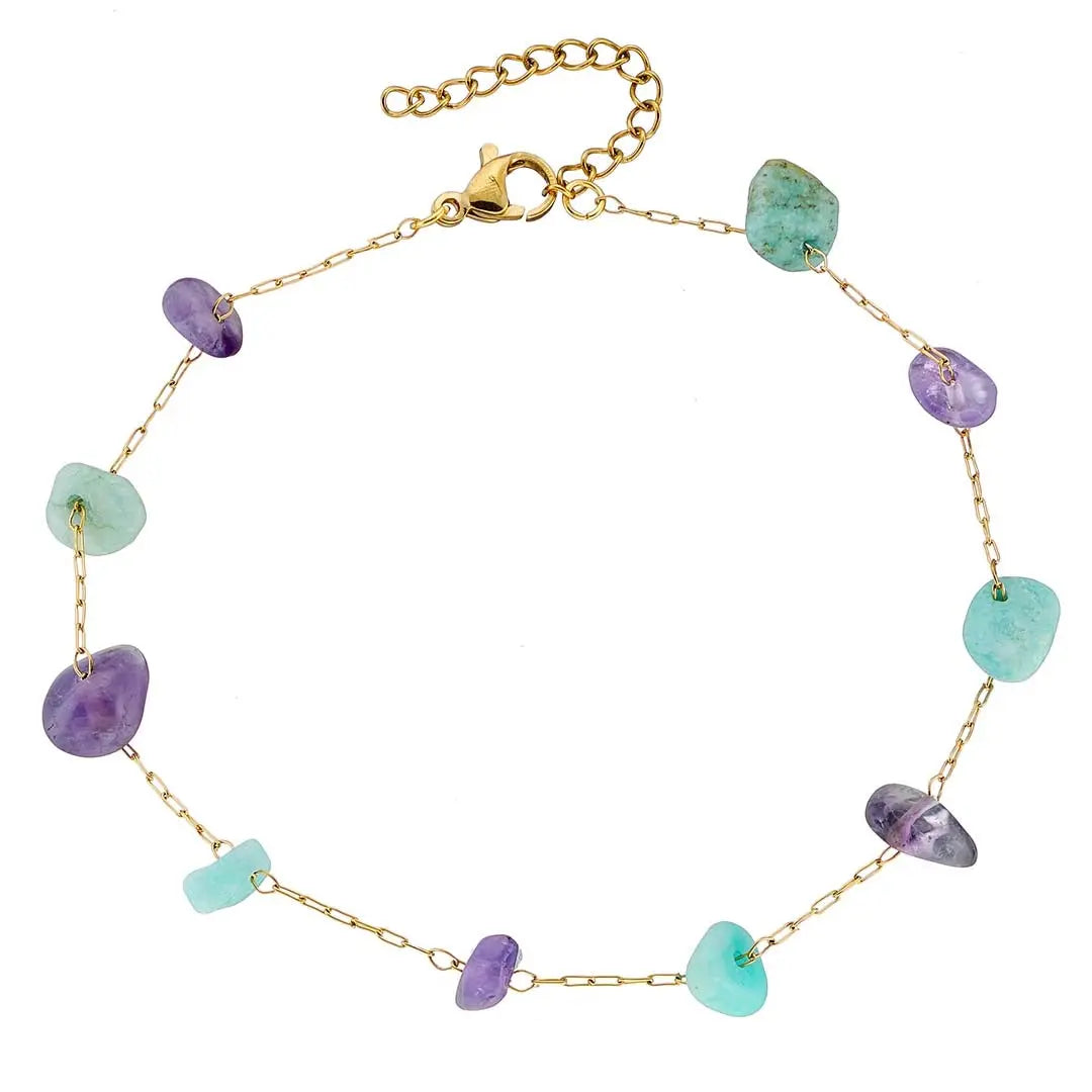 Foot Bracelet N03725G Gold Plated Steel Chain