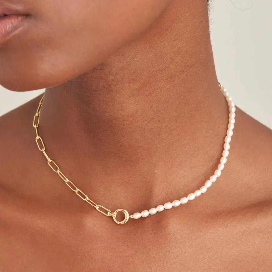 Ania Haie N043-01G Κολιέ Pearl Chunky Από Επιχρυσωμένο Ασήμι