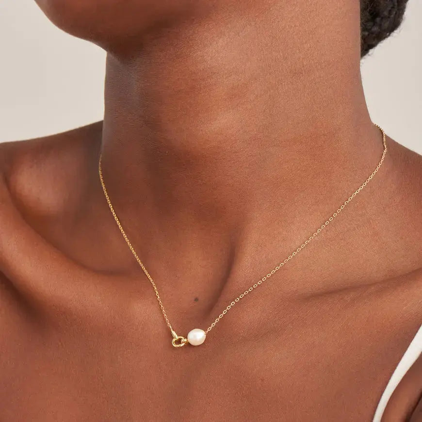 Ania Haie N043-02G Κολιέ Pearl Link Από Επιχρυσωμένο Ασήμι Ania Haie