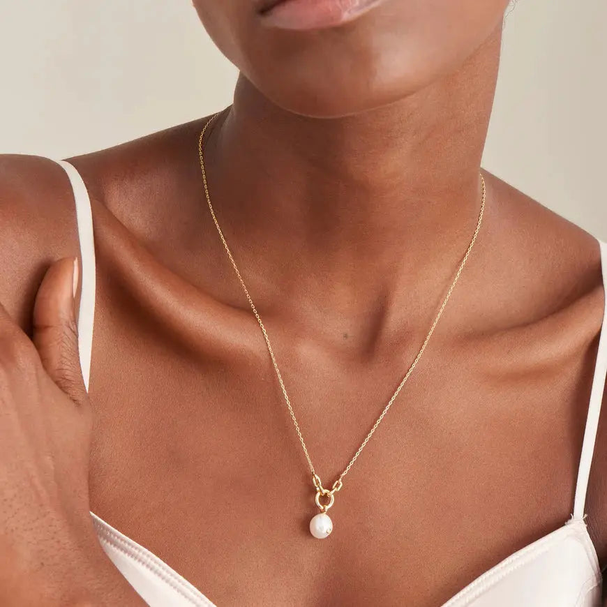 GM220W Zircon Heart Necklace In Platinum Plated Silver