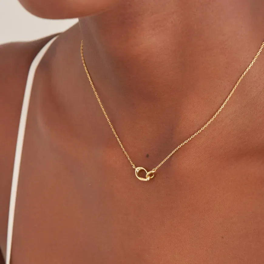 GM220W Zircon Heart Necklace In Platinum Plated Silver