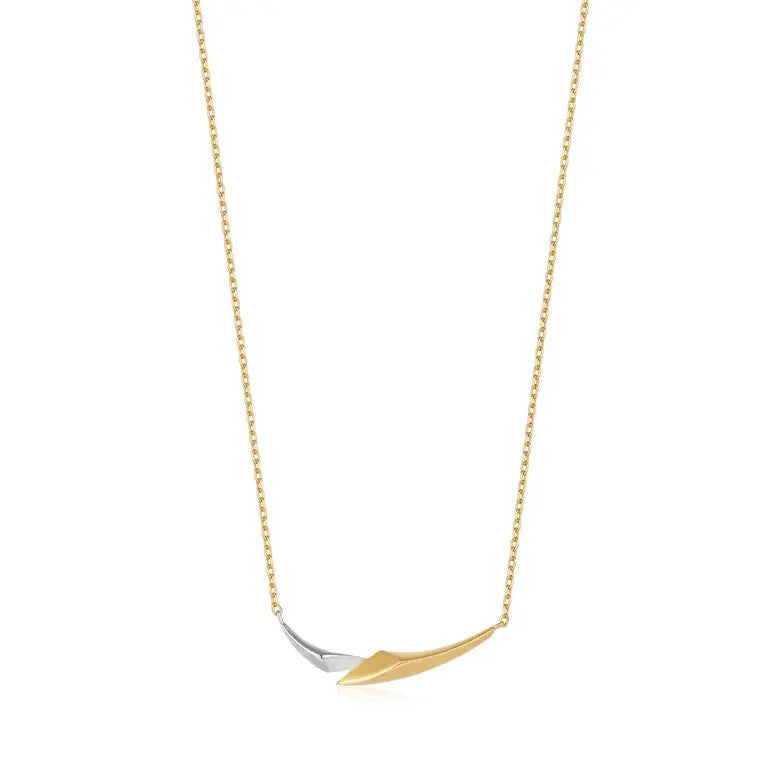 GM220W Zircon Heart Necklace In Platinum Plated Silver
