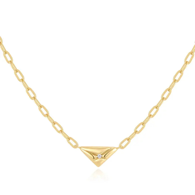 Ania Haie N059-02G Κολιέ Triangle Από Επιχρυσωμένο Ασήμι