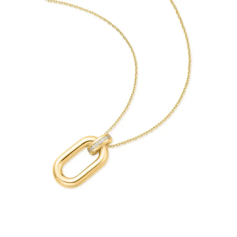 Ania Haie N062-01G Κολιέ Oval Hoop Από Επιχρυσωμένο Ασήμι