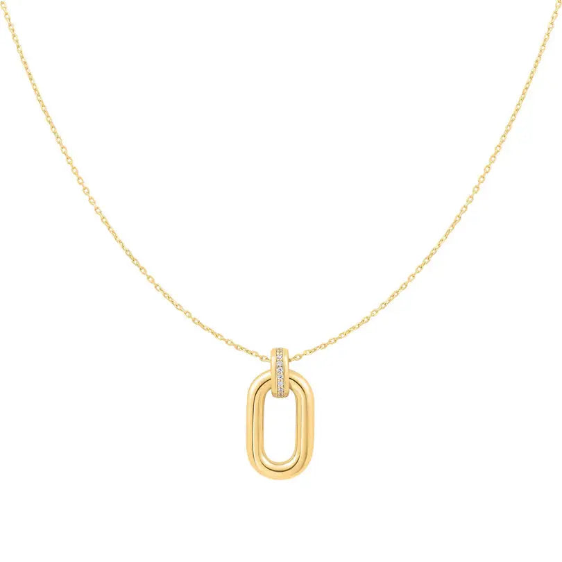 Ania Haie N062-01G Κολιέ Oval Hoop Από Επιχρυσωμένο Ασήμι