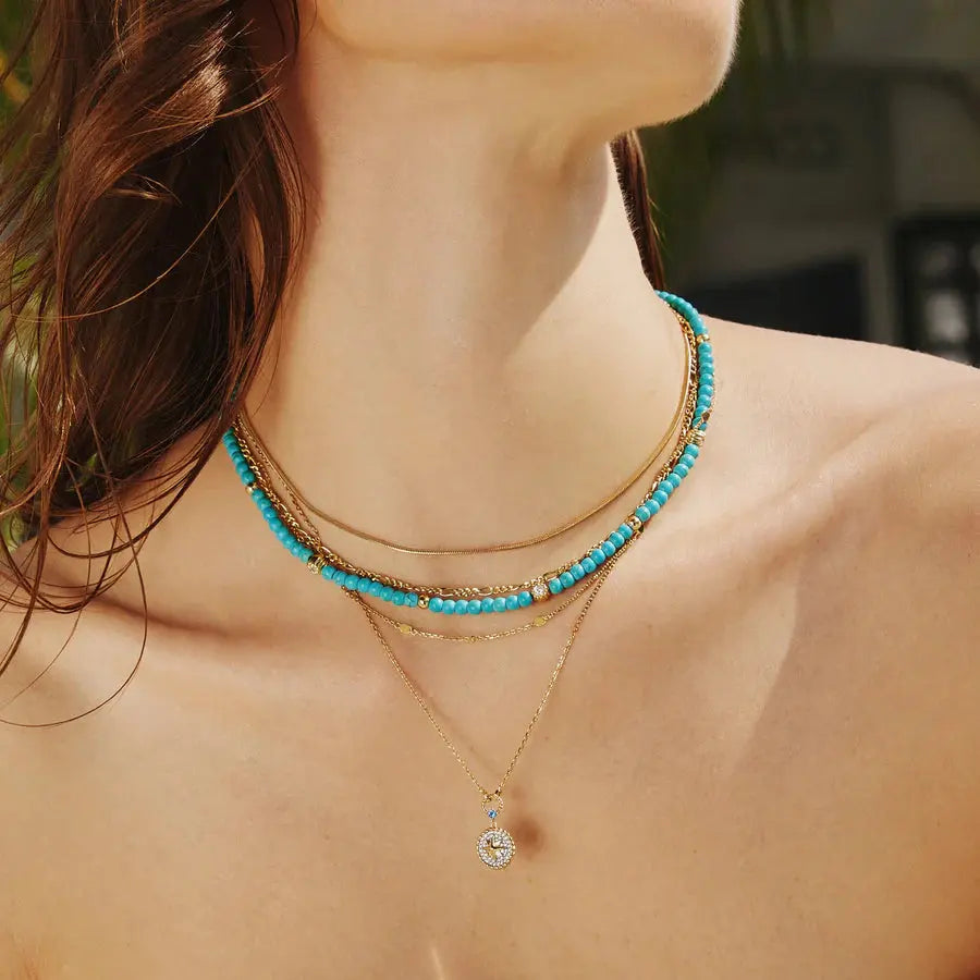 Ania Haie N063-03G Κολιέ Turquoise Από Επιχρυσωμένο Ασήμι