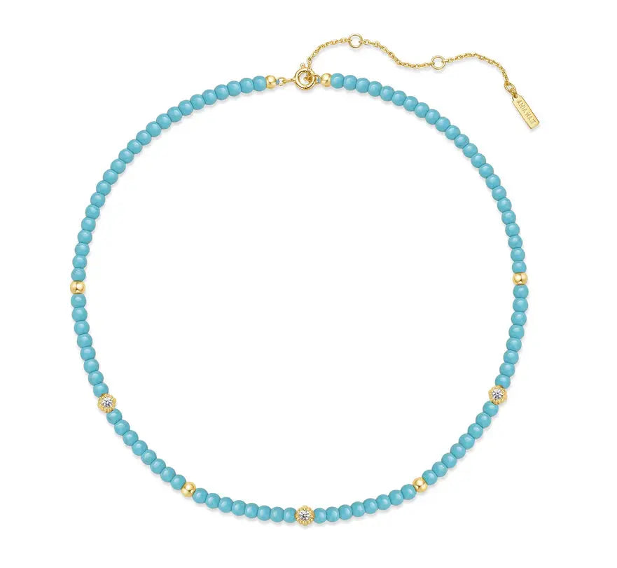 Ania Haie N063-03G Κολιέ Turquoise Από Επιχρυσωμένο Ασήμι