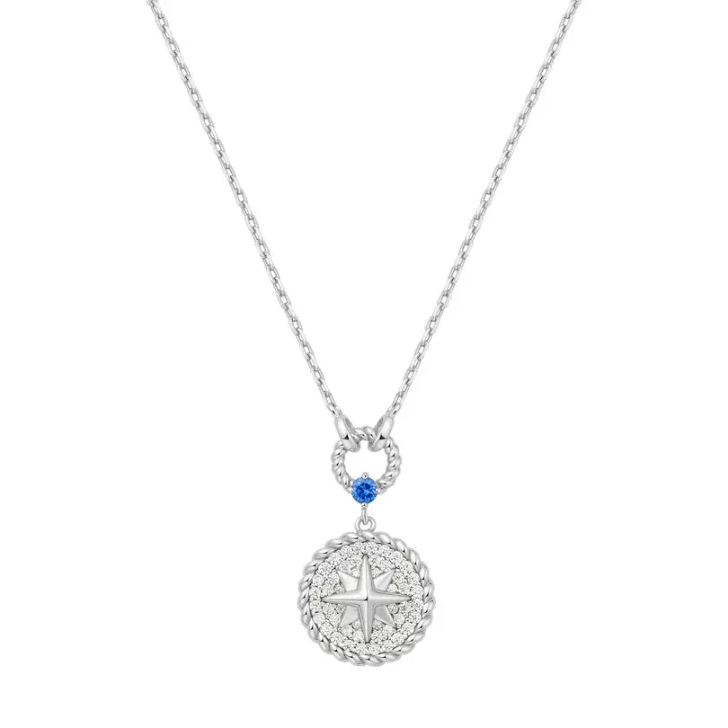 Ania Haie N063-05H Κολιέ Eight-Pointed Star Από Επιπλατινωμένο Ασήμι