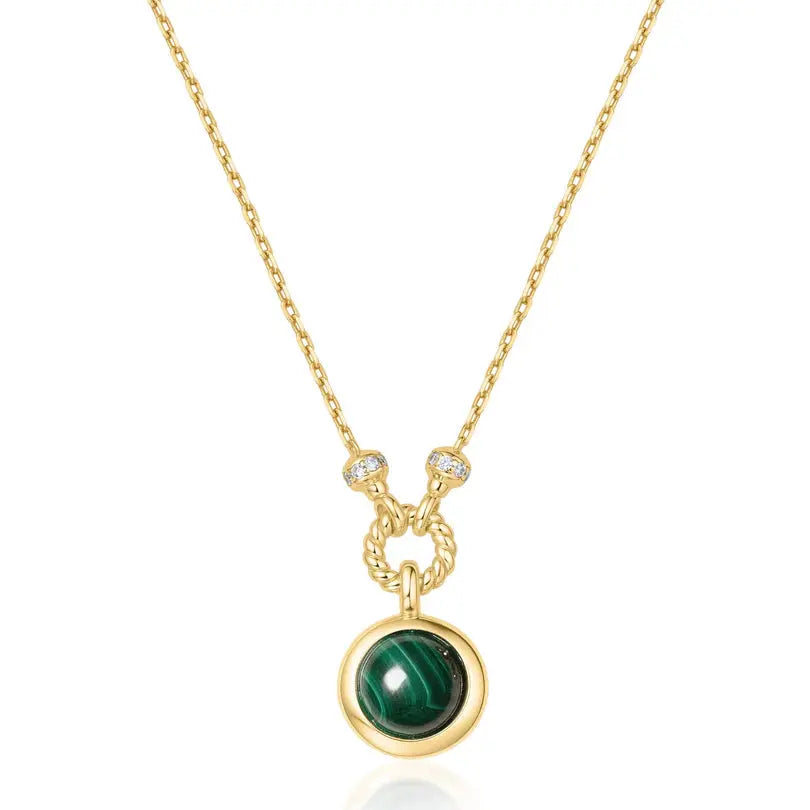 Ania Haie N063-06G Κολιέ Malachite Από Επιχρυσωμένο Ασήμι
