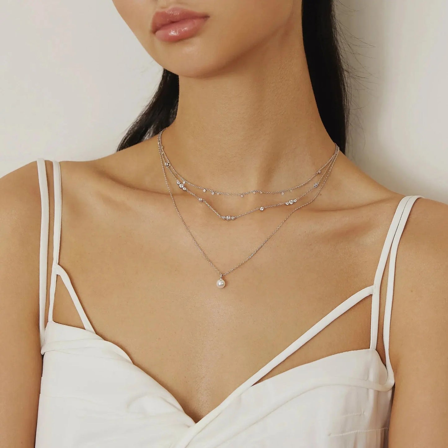 Ania Haie N065-01H Κολιέ Shell Pearl Drop Από Επιπλατινωμένο Ασήμι