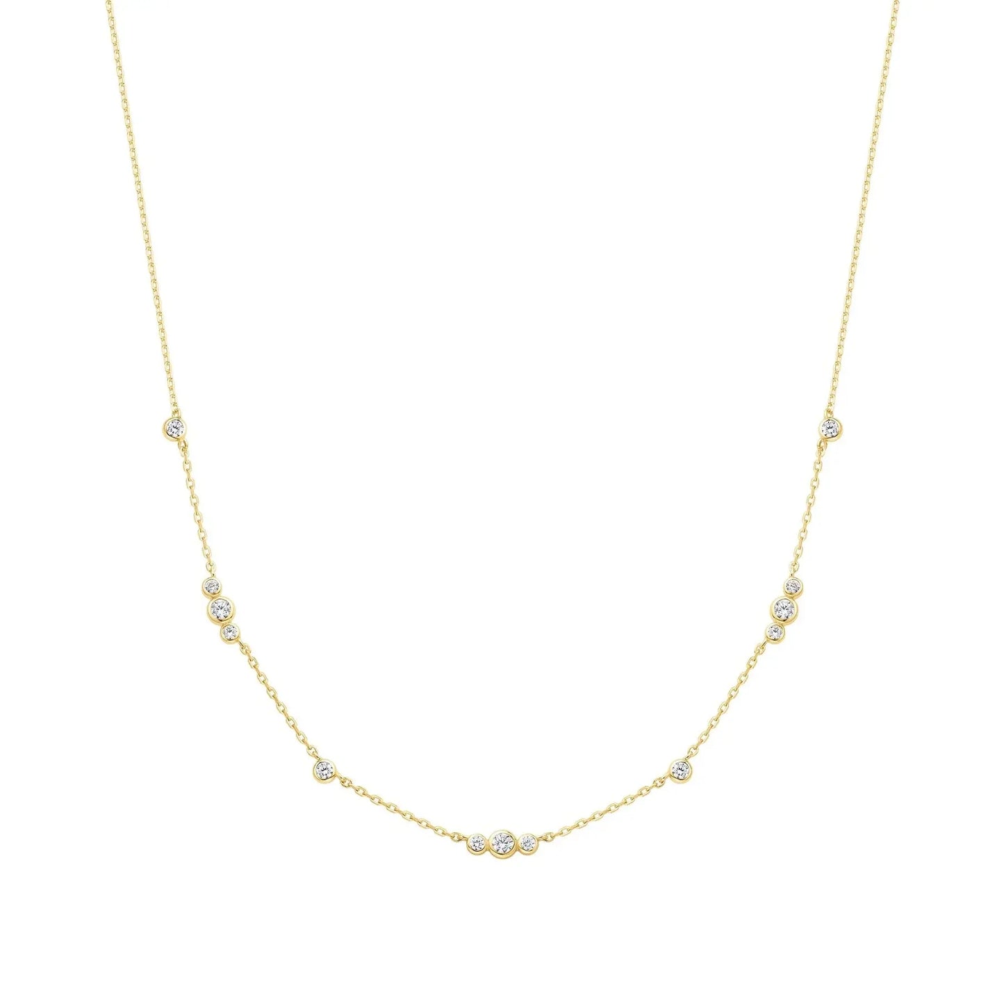 GM220W Zircon Heart Necklace In Platinum Plated Silver