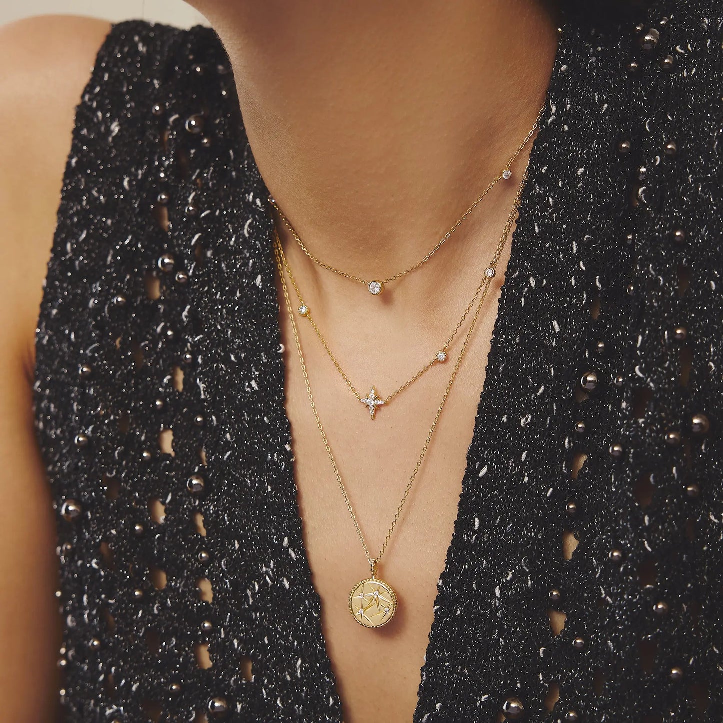 GM220W Zircon Heart Necklace In Platinum Plated Silver