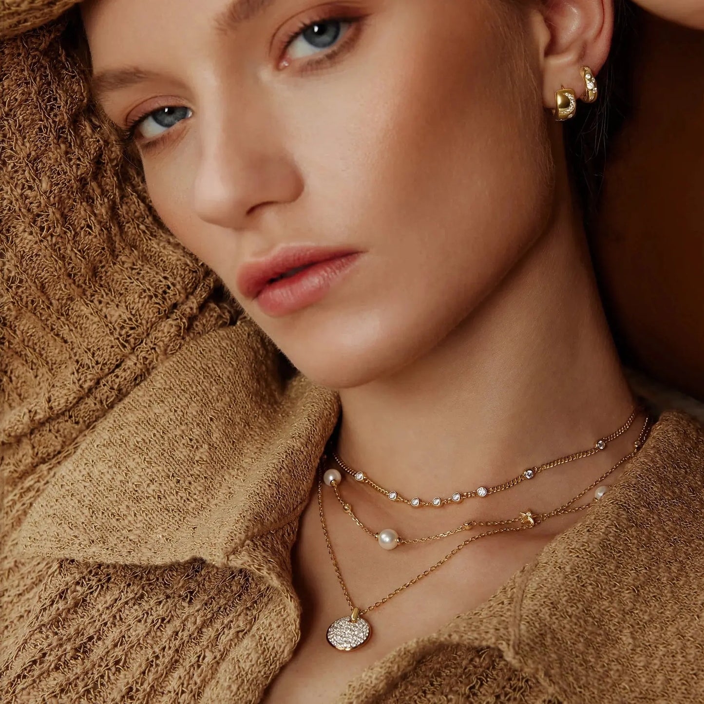 Ania Haie N066-05G Κολιέ Multi Station Round Chain Από Επιχρυσωμένο Ασήμι