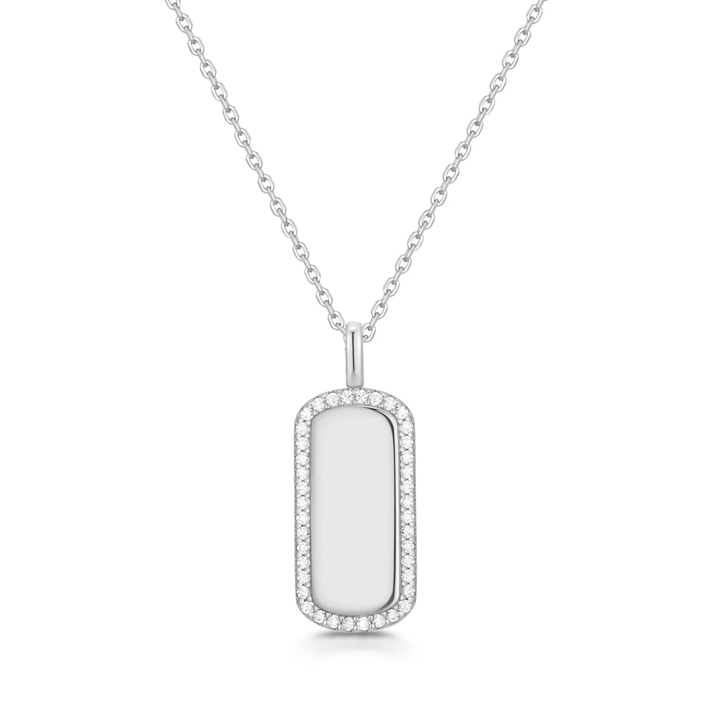 GM220W Zircon Heart Necklace In Platinum Plated Silver