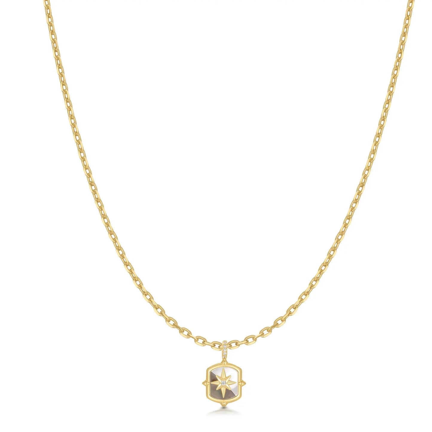 GM220W Zircon Heart Necklace In Platinum Plated Silver