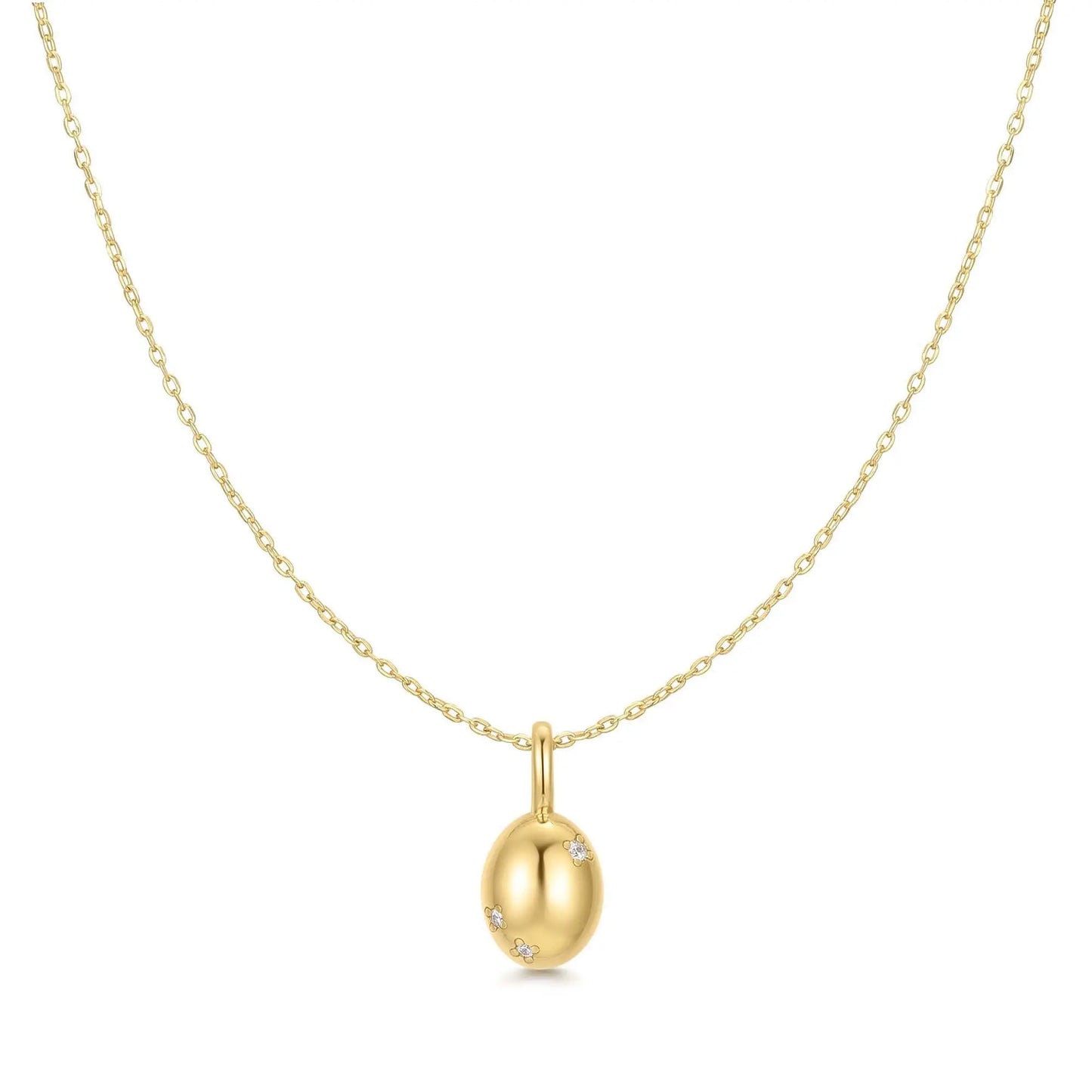 GM220W Zircon Heart Necklace In Platinum Plated Silver