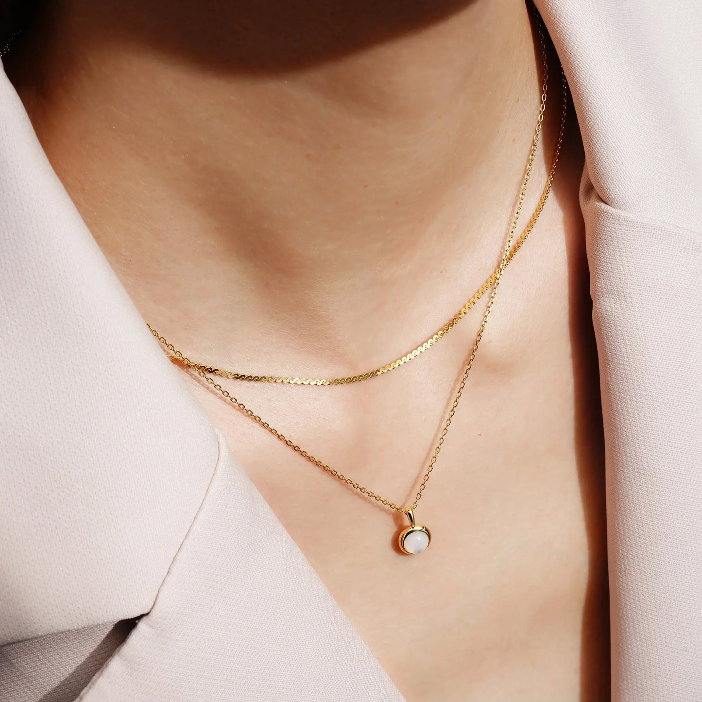 GM220W Zircon Heart Necklace In Platinum Plated Silver