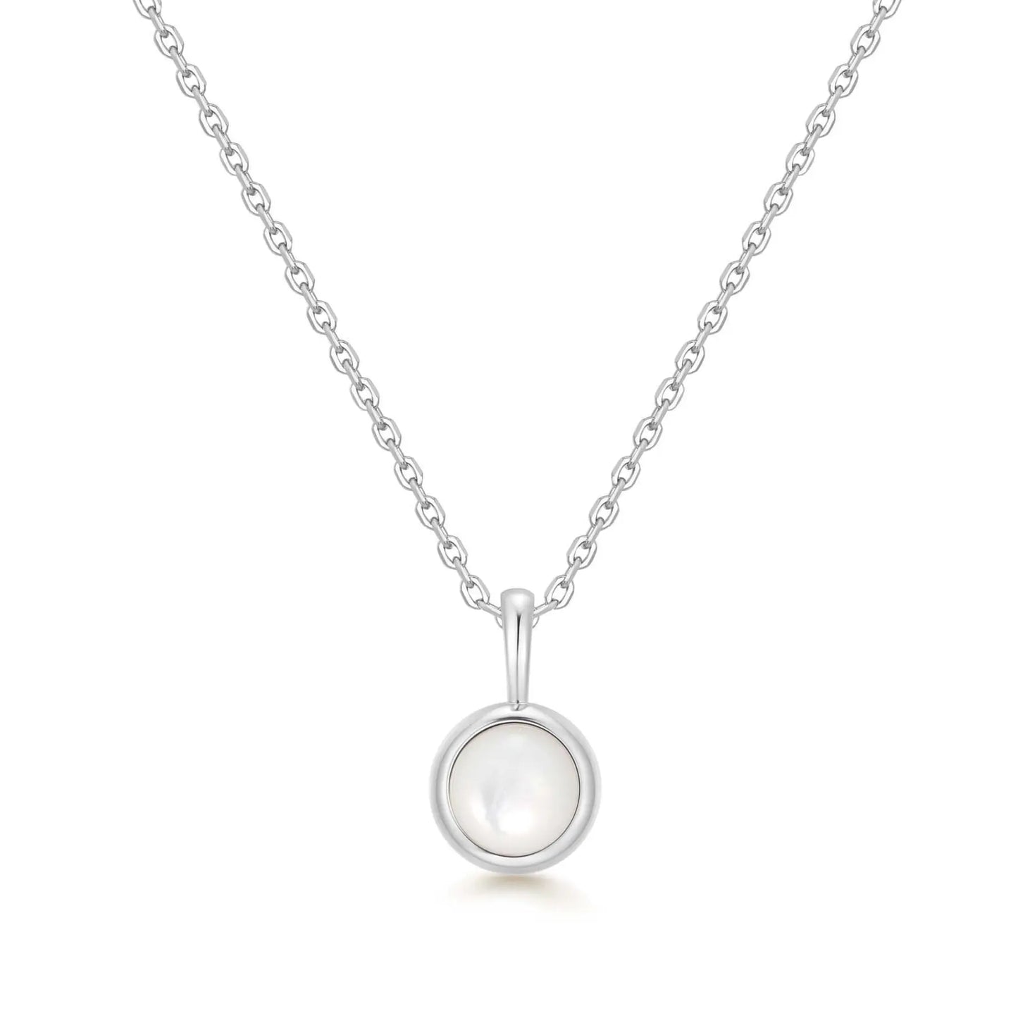 GM220W Zircon Heart Necklace In Platinum Plated Silver