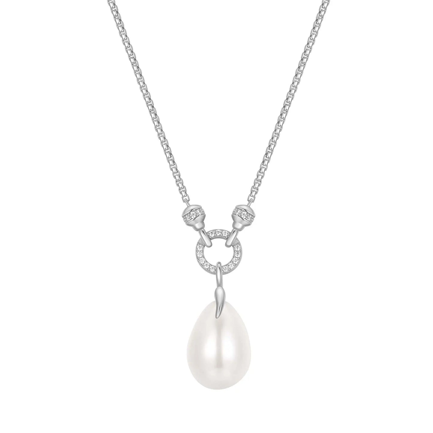 Ania Haie N069-05H Κολιέ Linked Shell Pearl Drop Από Επιπλατινωμένο Ασήμι με Πέρλα