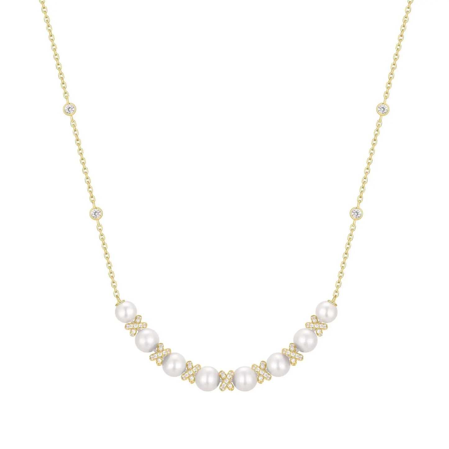 Ania Haie N069-06G Κολιέ Sparkling Shell Pearl Από Επιχρυσωμένο Ασήμι με Πέρλες