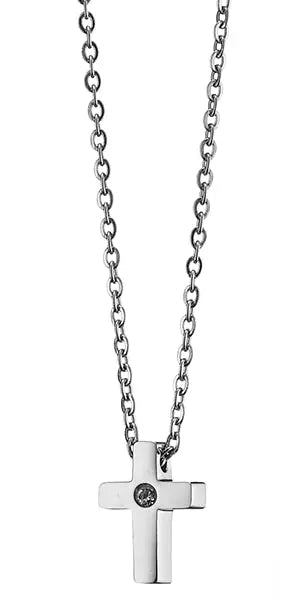 N07139G Gold Plated Steel Necklace with Green Zircon