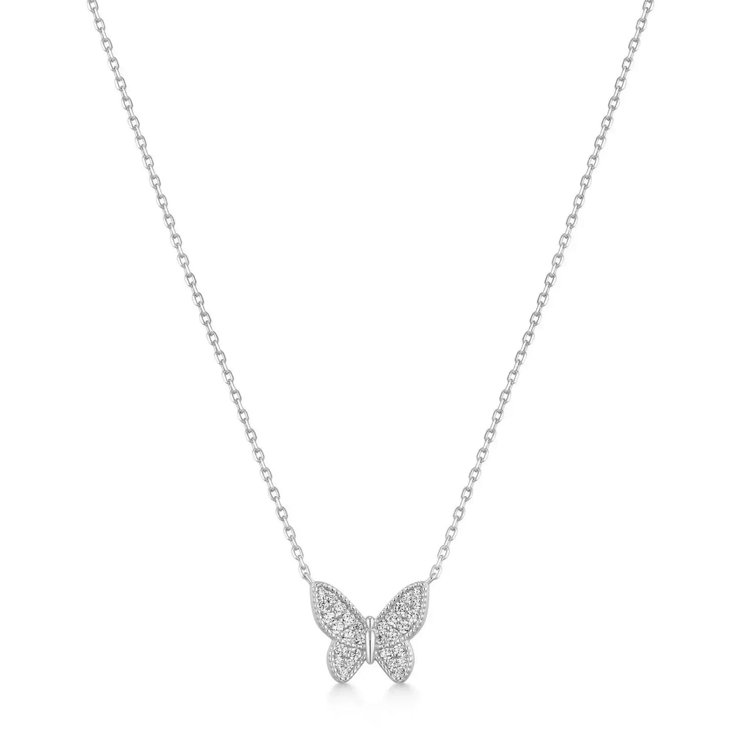 Ania Haie N073-07H Κολιέ Butterfly Pavé Από Επιπλατινωμένο Ασήμι