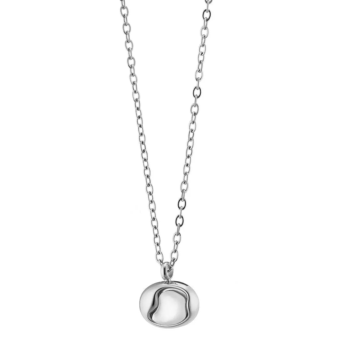 N07139G Gold Plated Steel Necklace with Green Zircon