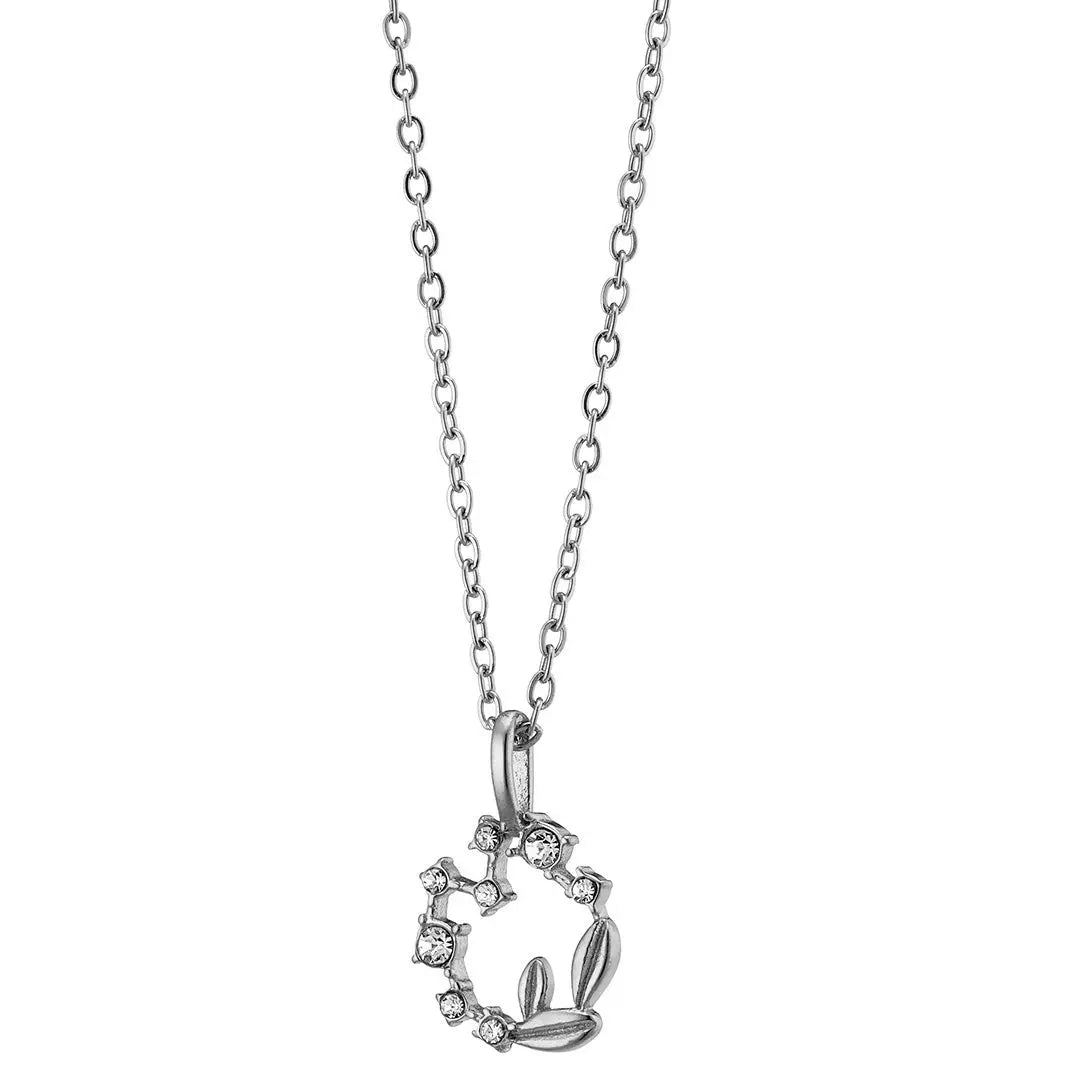 N07139G Gold Plated Steel Necklace with Green Zircon