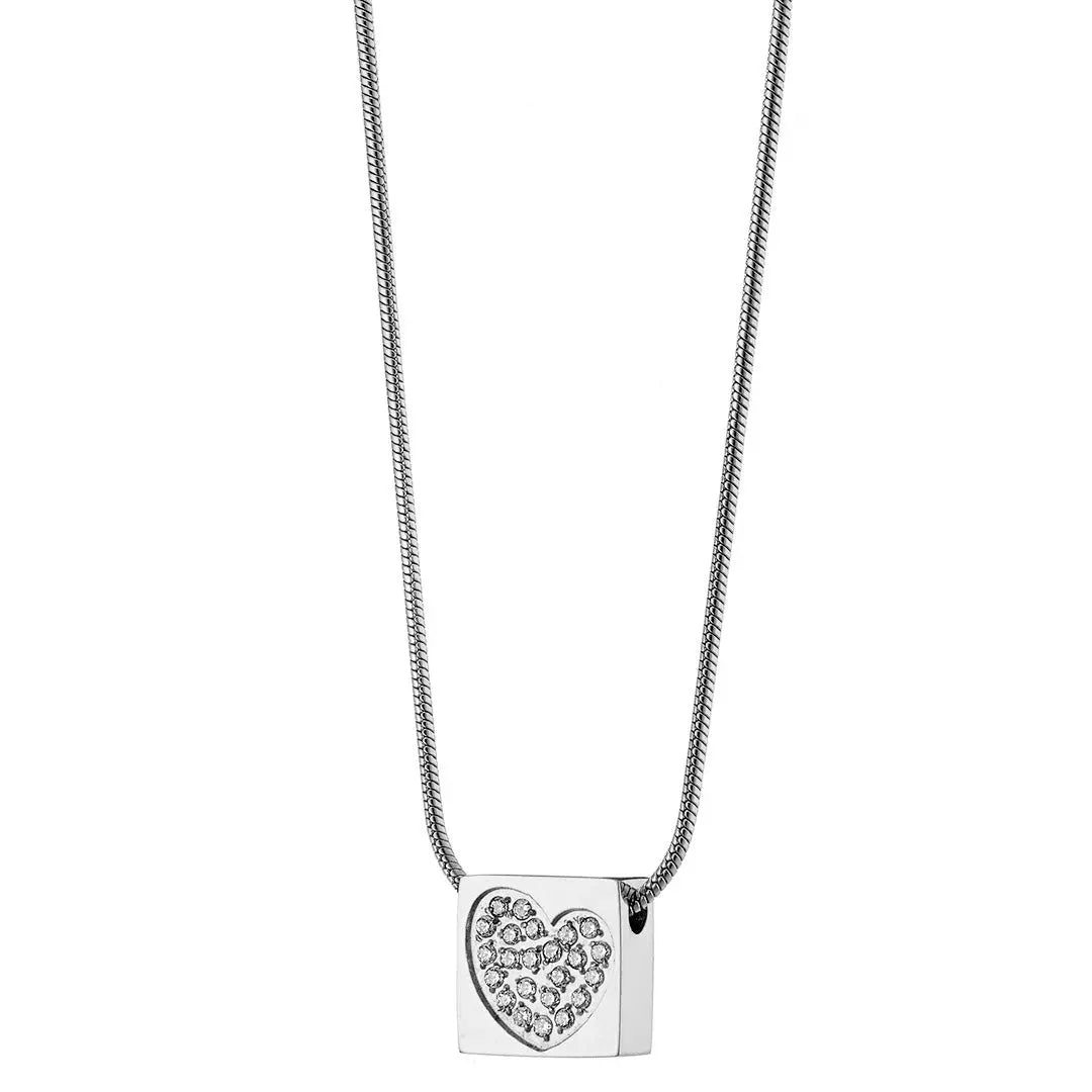 N07139G Gold Plated Steel Necklace with Green Zircon