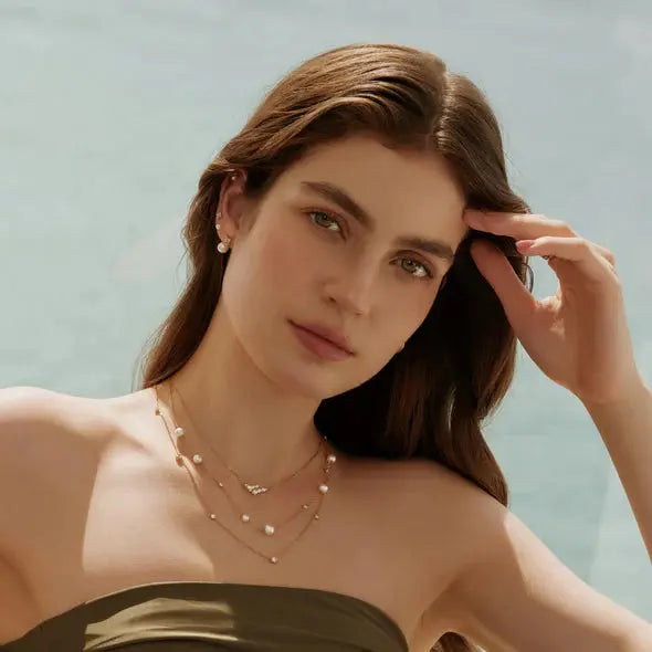 Ania Haie N074-06G Κολιέ Shell Pearl Cluster Από Επιχρυσωμένο Ασήμι
