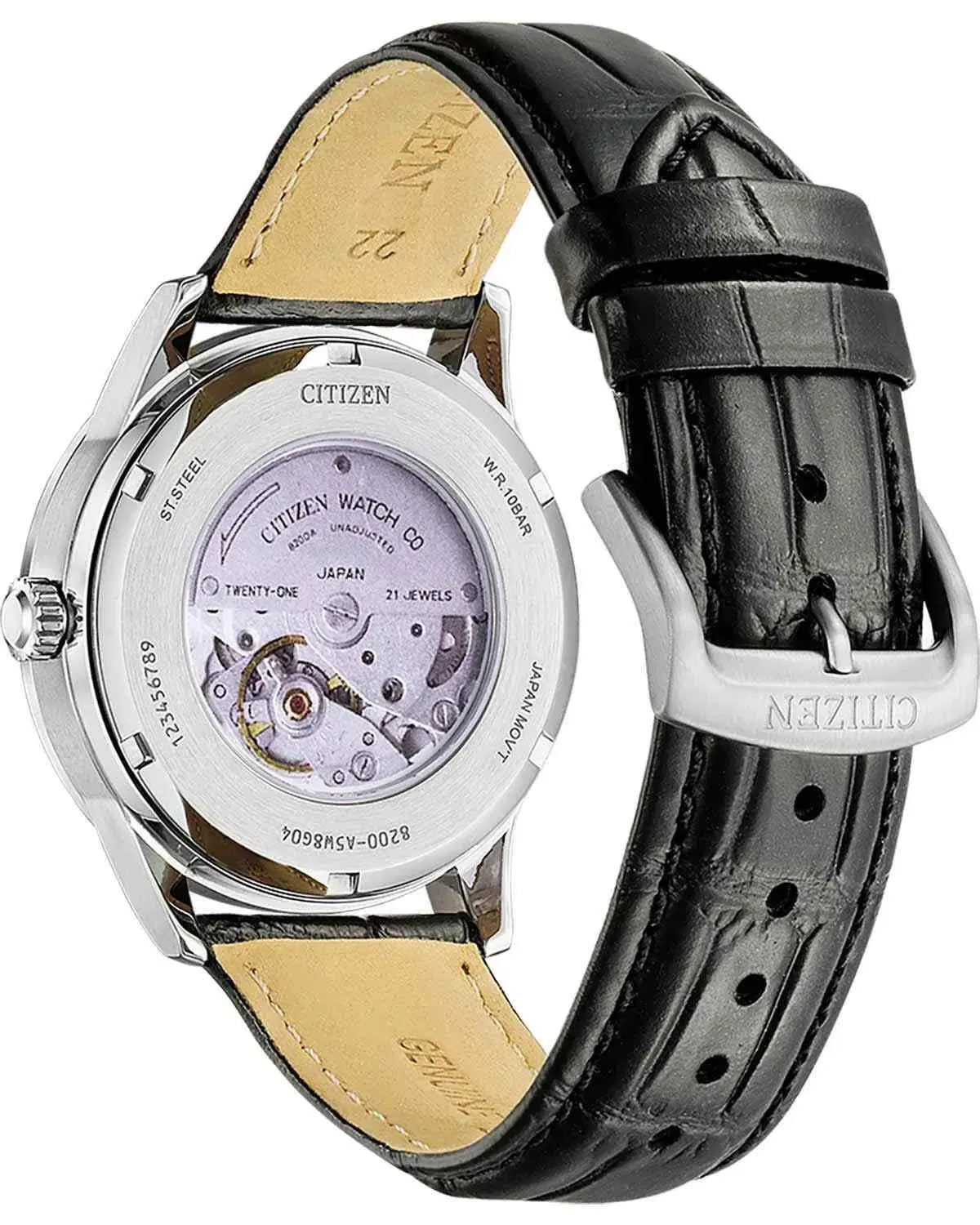 Citizen NH8400-10AE Automatic Black Leather Strap