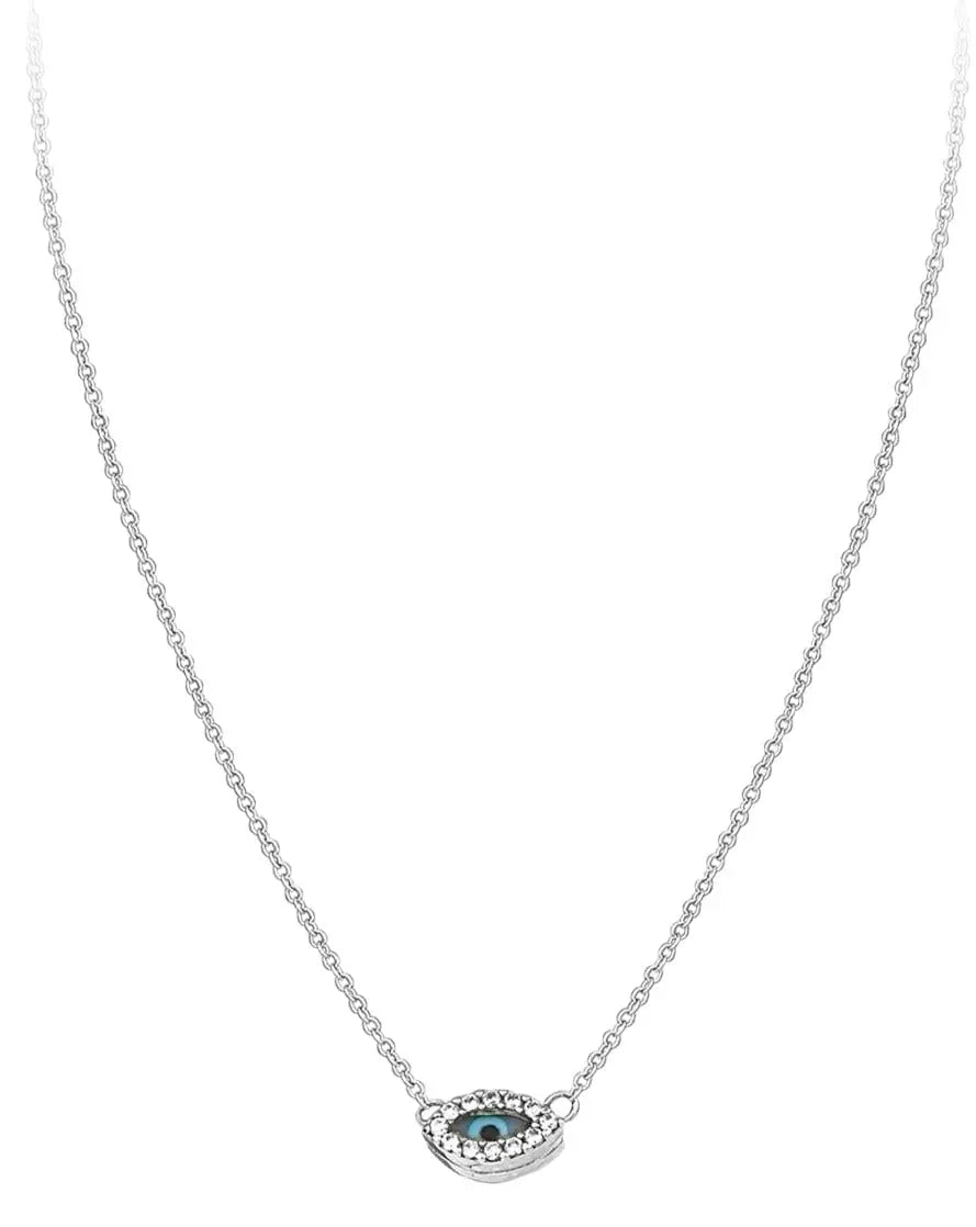 Κολιέ NLT11573W Ματάκι σε Λευκόχρυσο 9ct με Ζιργκόν