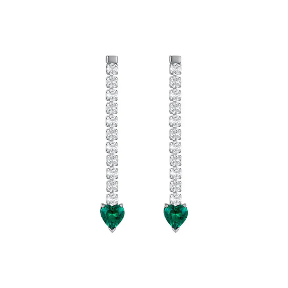 Luca Barra OK1089 Steel Heart Stud Earrings