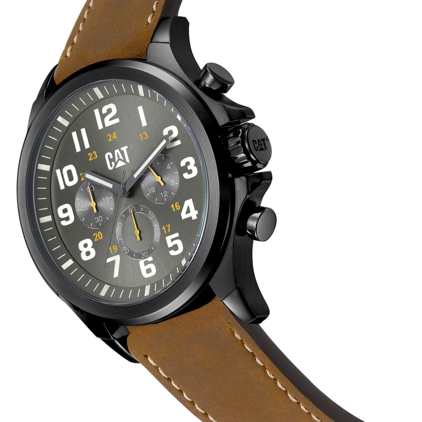 CATERPILLAR PU15335517 Operator 1.2 Chronograph Brown Leather Strap