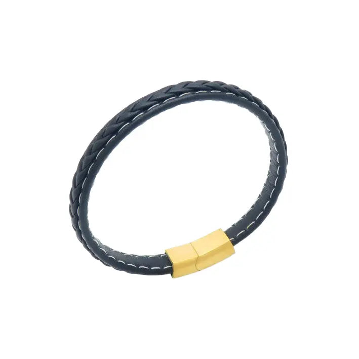Puppis PUB06269S Men's Leather and Steel Bracelet