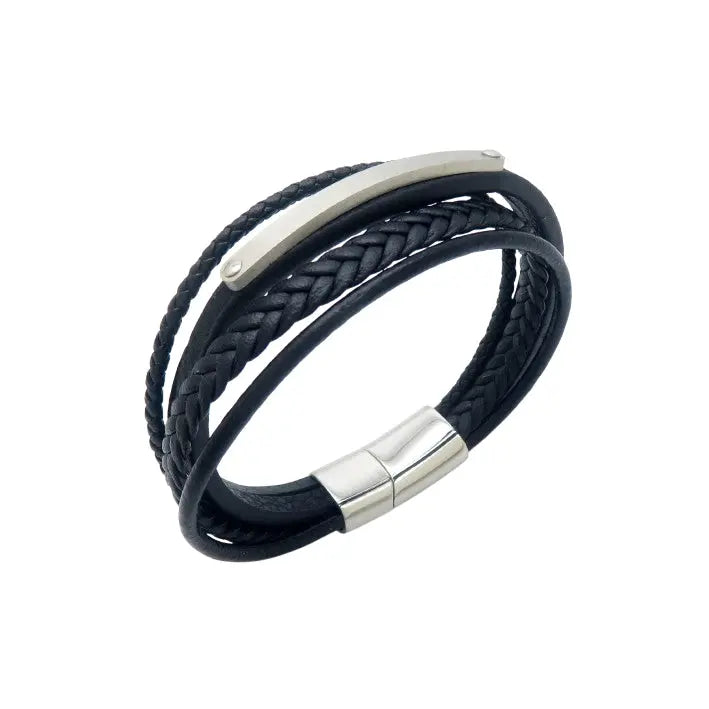 Puppis PUB06269S Men's Leather and Steel Bracelet