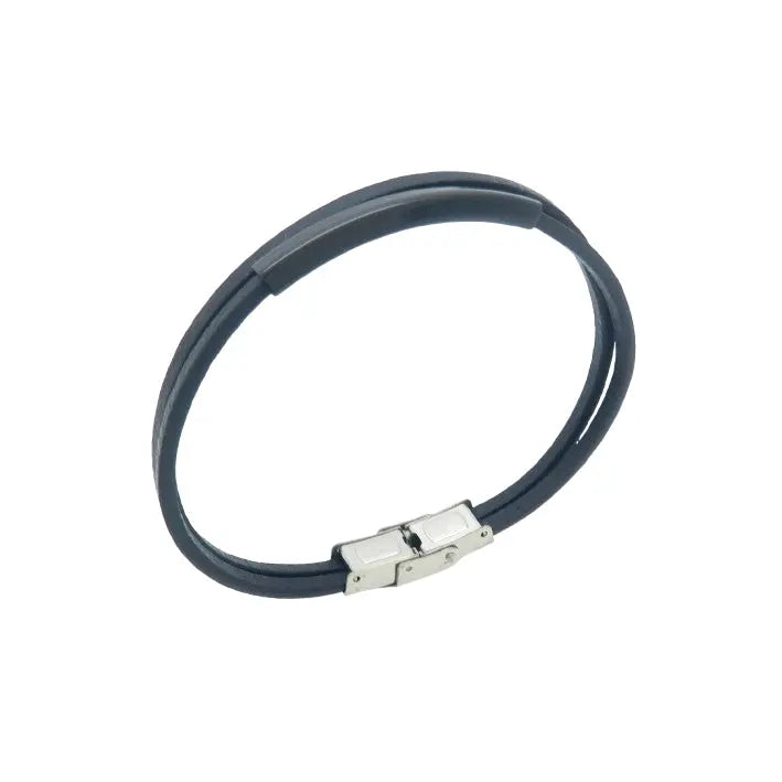Puppis PUB06269S Men's Leather and Steel Bracelet