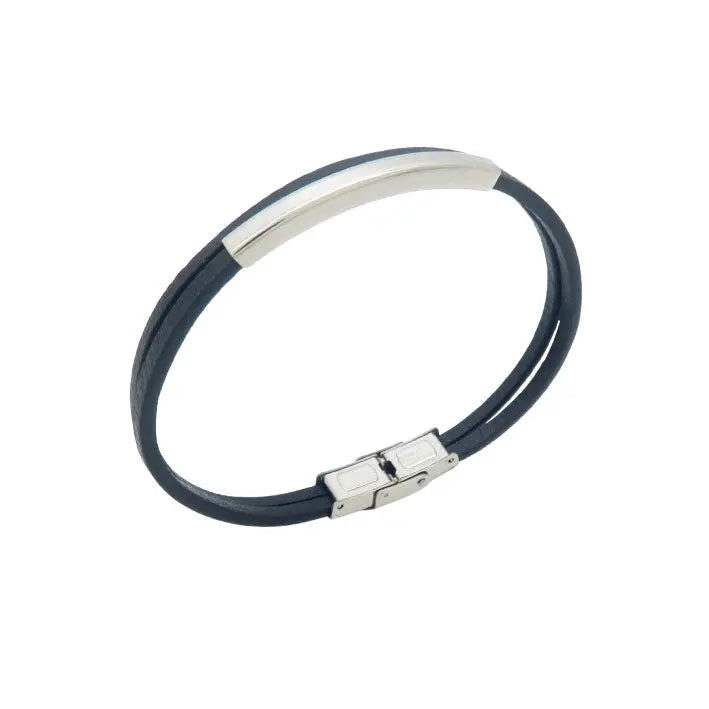 Puppis PUB06269S Men's Leather and Steel Bracelet