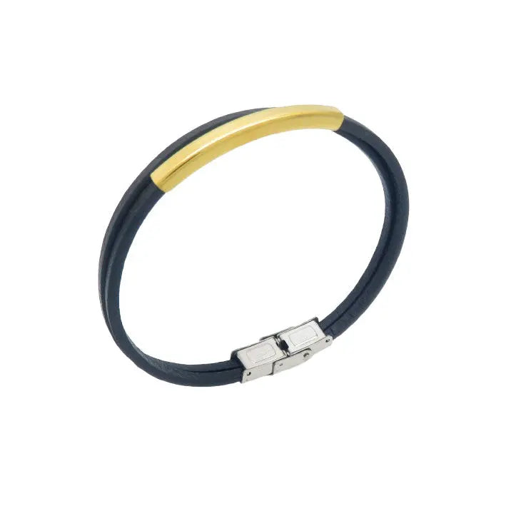 Puppis PUB06269S Men's Leather and Steel Bracelet
