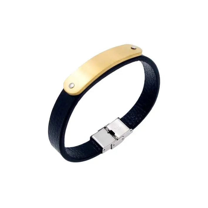 Puppis PUB06269S Men's Leather and Steel Bracelet