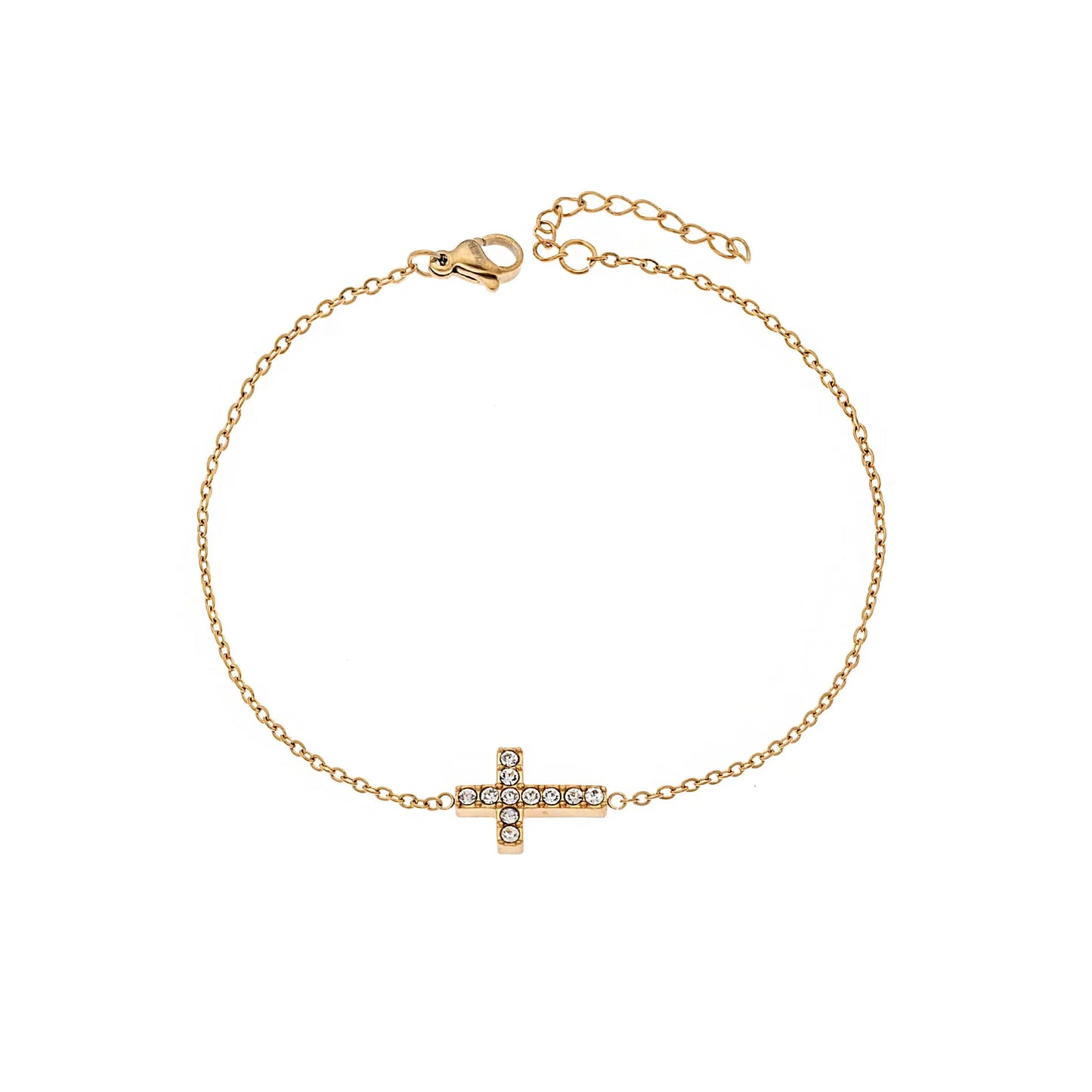 Puppis PUB85383G Gold Plated Steel Bracelet with White Zircon