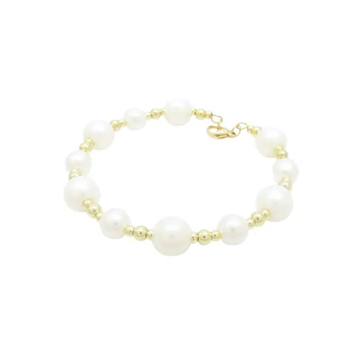 Puppis PUB88076G Βραχιόλι Από Επιχρυσωμένο Ατσάλι με Πέρλες